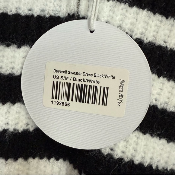 Princess Polly Deverell Sweater Dress Womens S/M Black White Striped Knit NWT - Picture 4 of 10